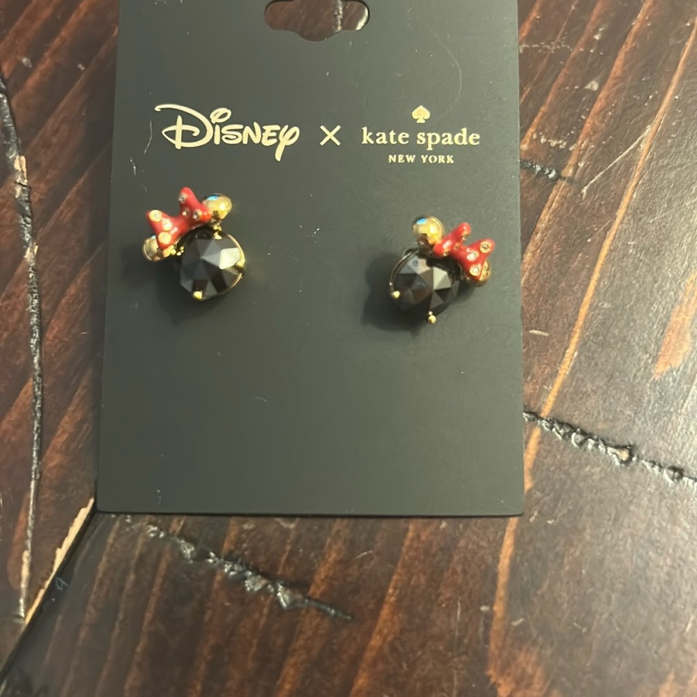 Kate Spade Minnie Mouse Black and Red Bow Earrings